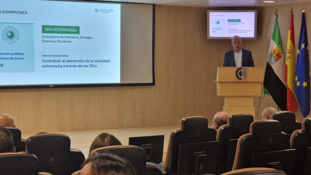 computaex's tweet photo. Ayer, Juan A. Rico Gallego, Director General de COMPUTAEX, intervino en la jornada “Claves para la preparación de proyectos INNTERCONECTA STEP 2026”. 
Organiza: @e_avante https://t.co/l9h2Y067Ql
#INNTERCONECTASTEP #CDTI #Innovación#Extremadura https://t.co/8B9kTrPEc3