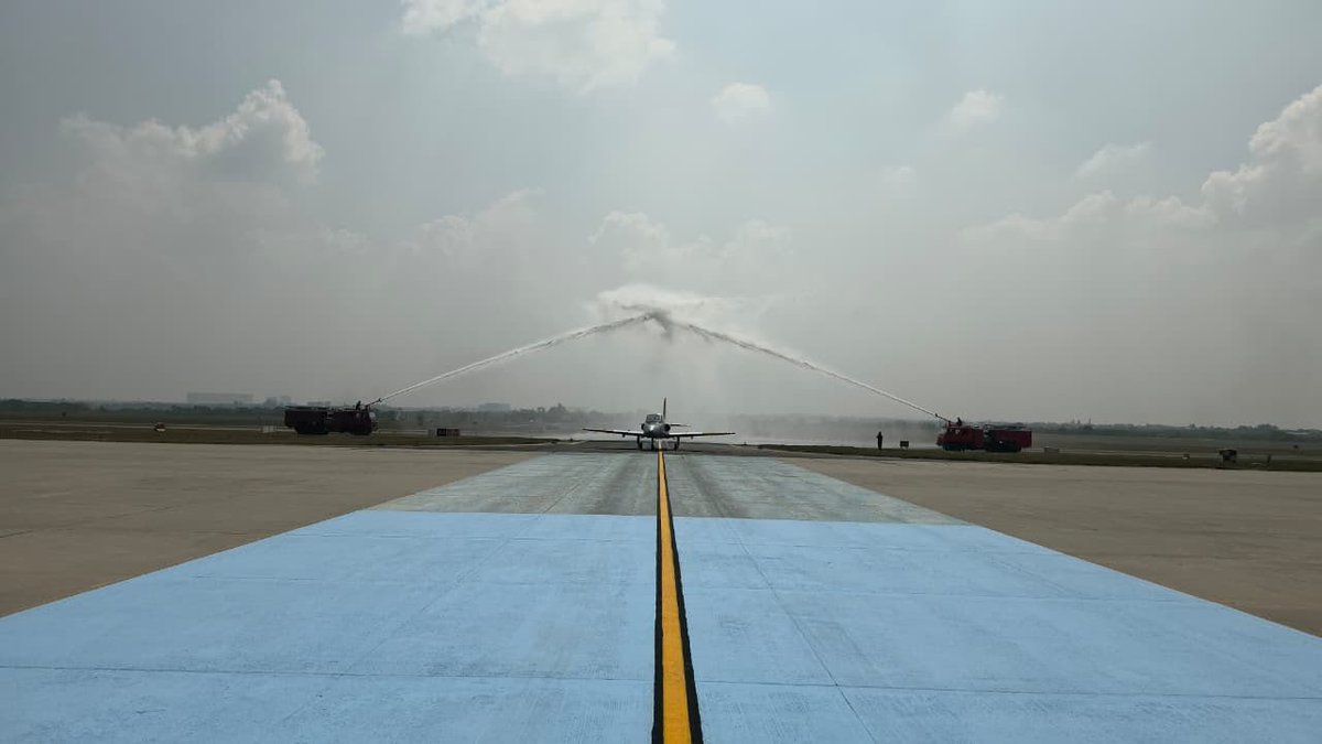 PTI_News's tweet photo. PHOTO | Days ahead of his superannuation, IAF Chief Air Chief Marshal A P Singh undertakes his final sortie aboard an HJT-16 Kiran Mk-1 trainer aircraft, flying with his first instructor, retired Wing Commander V S Kochar, at the Air Force Academy in Dundigal, Telangana, on Tuesday. The 55-minute sortie was flown in aircraft U707, according to the IAF.

(Source: Indian Air Force)