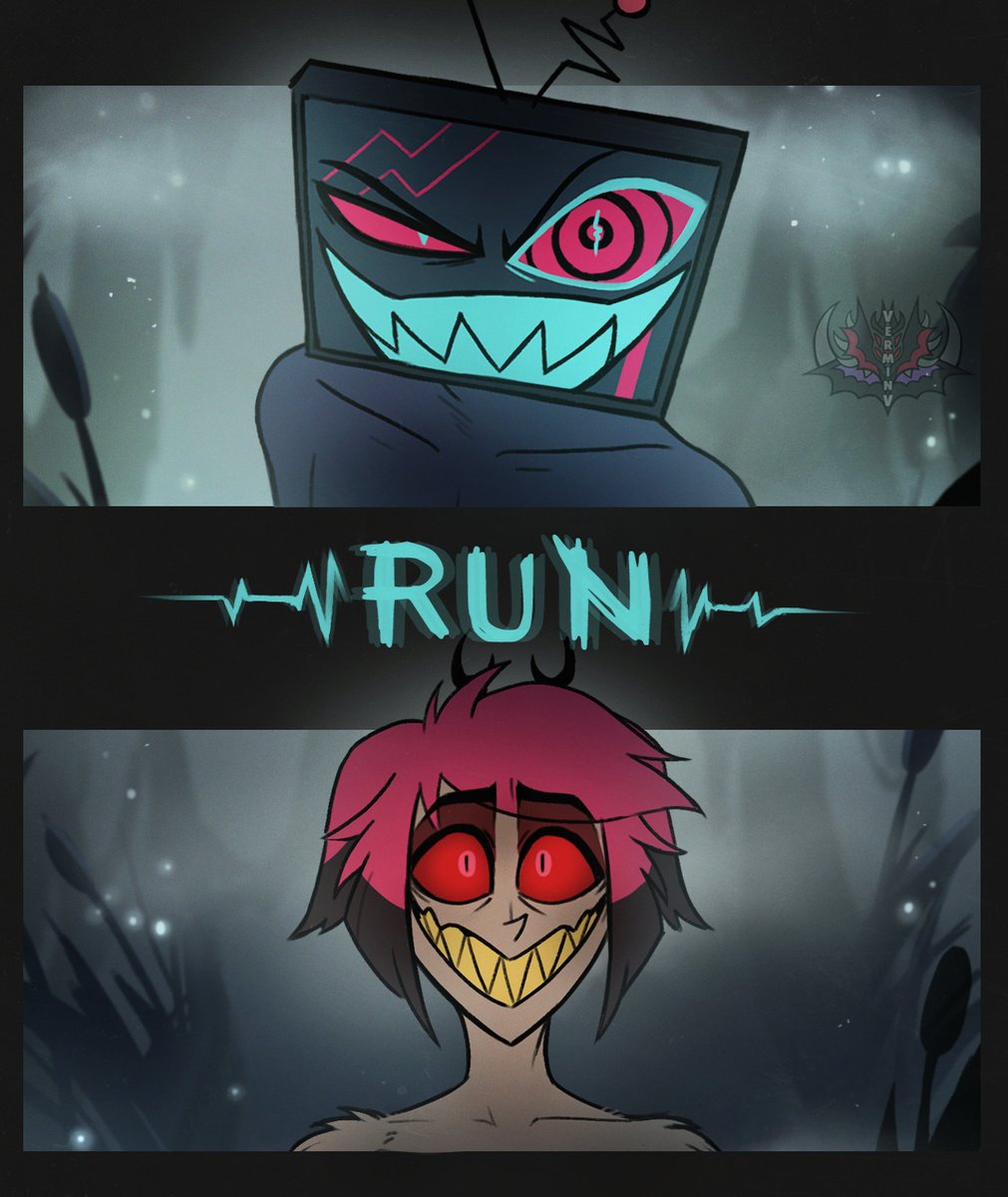 _Vermin_V's tweet photo. Shoutout to all the incredible fanfic writers who make Vox chase Alastor in his bayou pocket dimension for their predator/prey play. 
You were a real inspiration for this one ❤️ https://t.co/Cs9ZmuBXzj