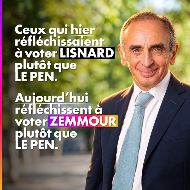 Violette126649's tweet photo. VOTEZ @ZemmourEric 
Pour une France Éternelle
Pour une France Française 🇫🇷
Le seul qui tiendra réellement ses promesses. 
Vive #Reconquête 🌿 https://t.co/gheVoeTHRi