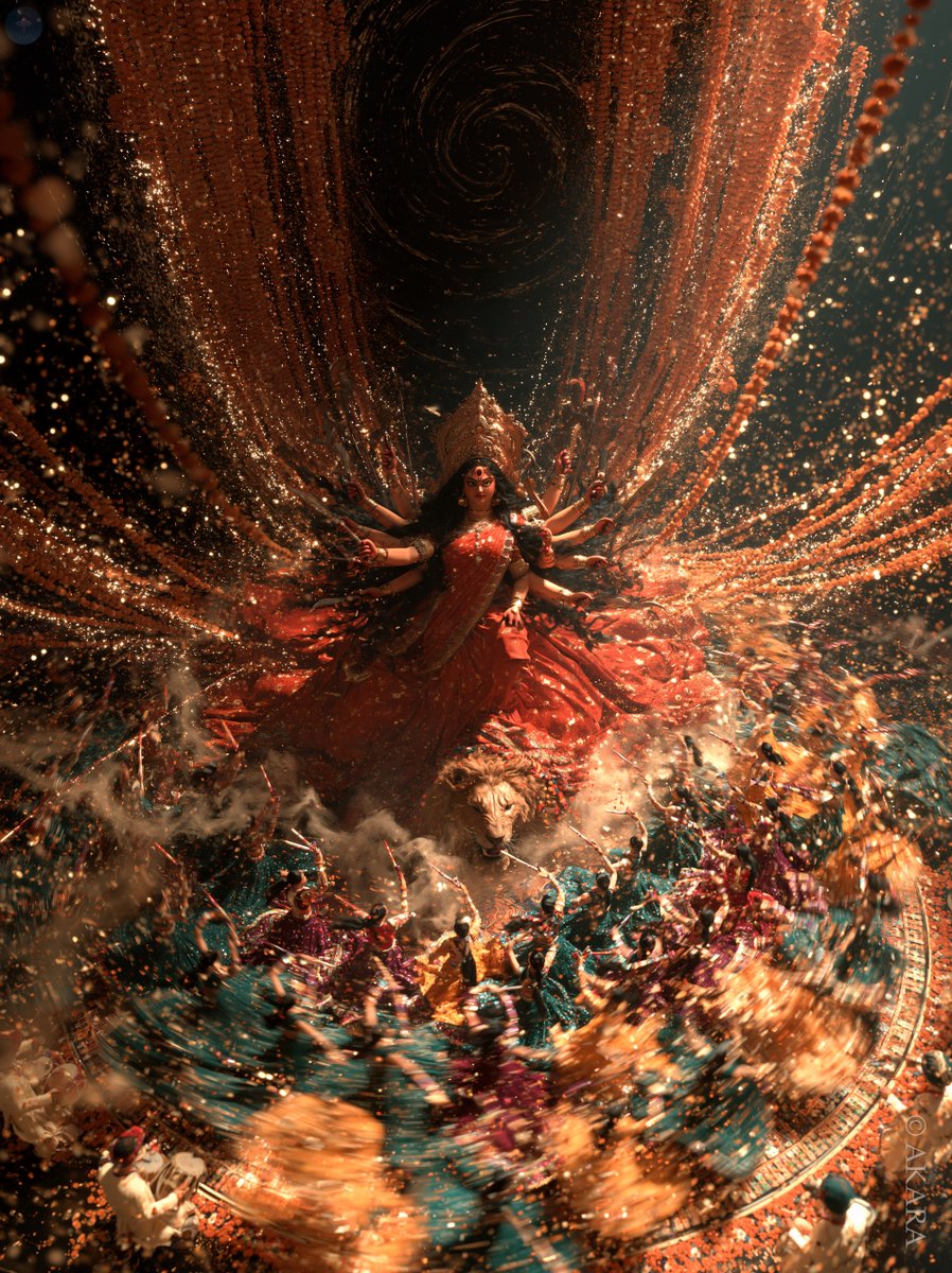 Akara__1's tweet photo. That moment at peak Garba when the energy just feels... cosmic. 🥺🔥

#Durga #Navratri #Garba #Devi #MahishasuraMardini https://t.co/8Q1193j43m