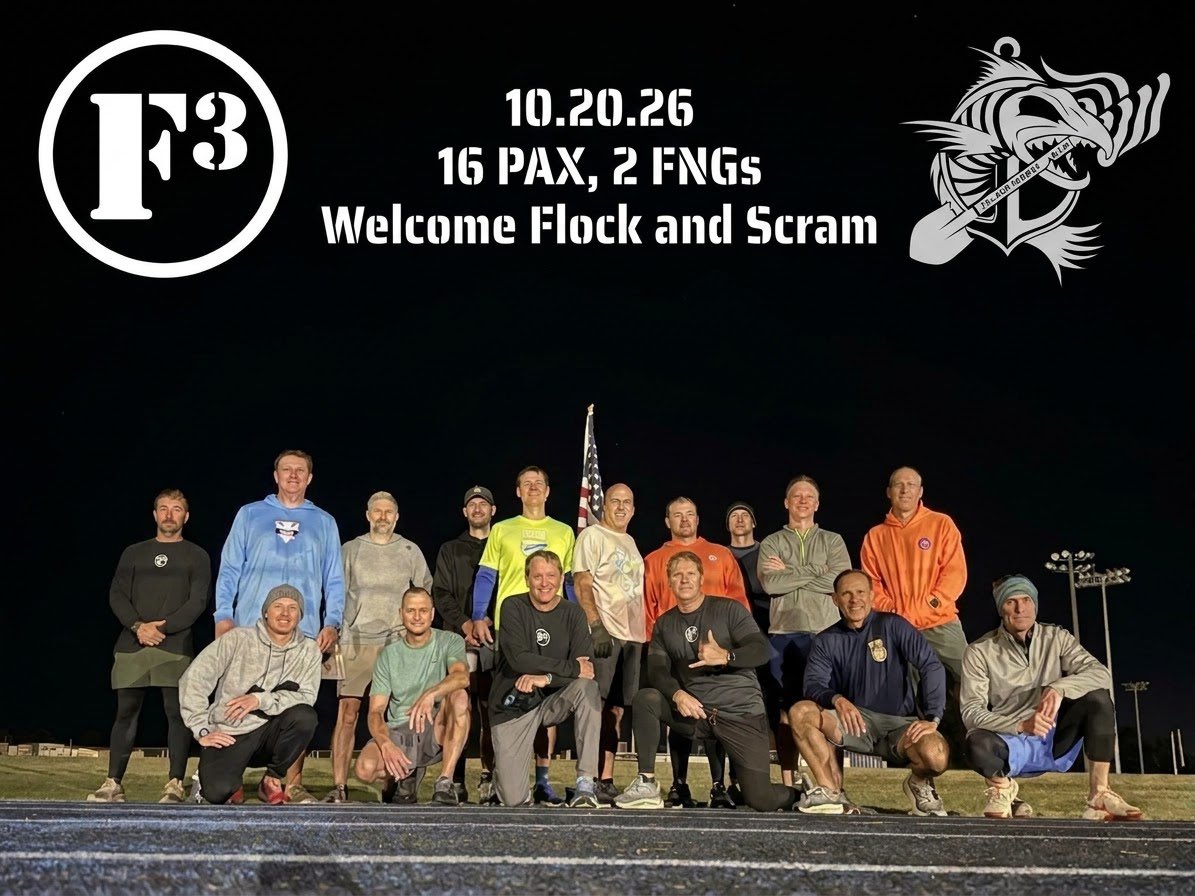 F3TheRoost's tweet photo. @jmcclam21 lead 16 pax (with 2 FNGs, Welcome Flock and Scram) on a block beatdown @F3LakeMurray https://t.co/WKz7qX3xiB