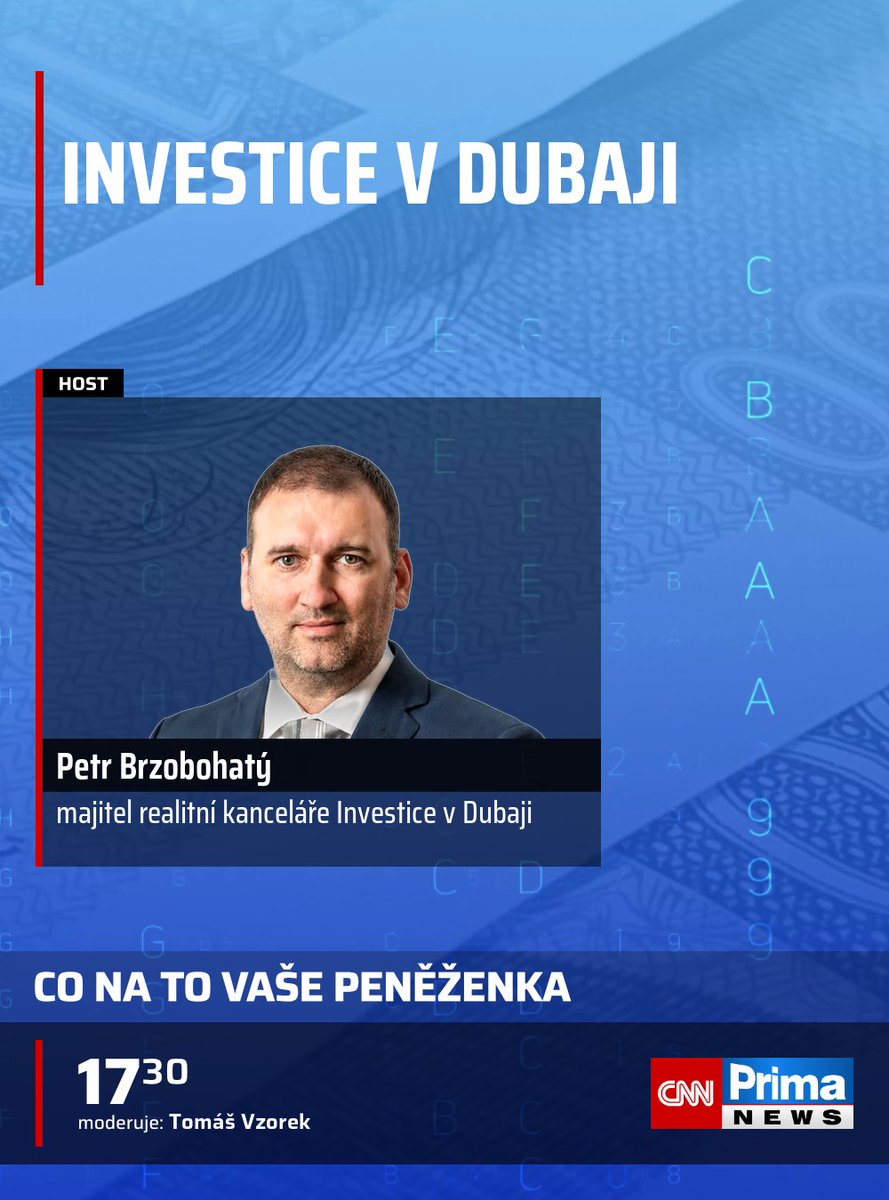 CNNPrima's tweet photo. Sledujte dnešní pořad Co na to vaše peněženka. Od 17:30 na CNN Prima NEWS. https://t.co/i44H1sVYmA