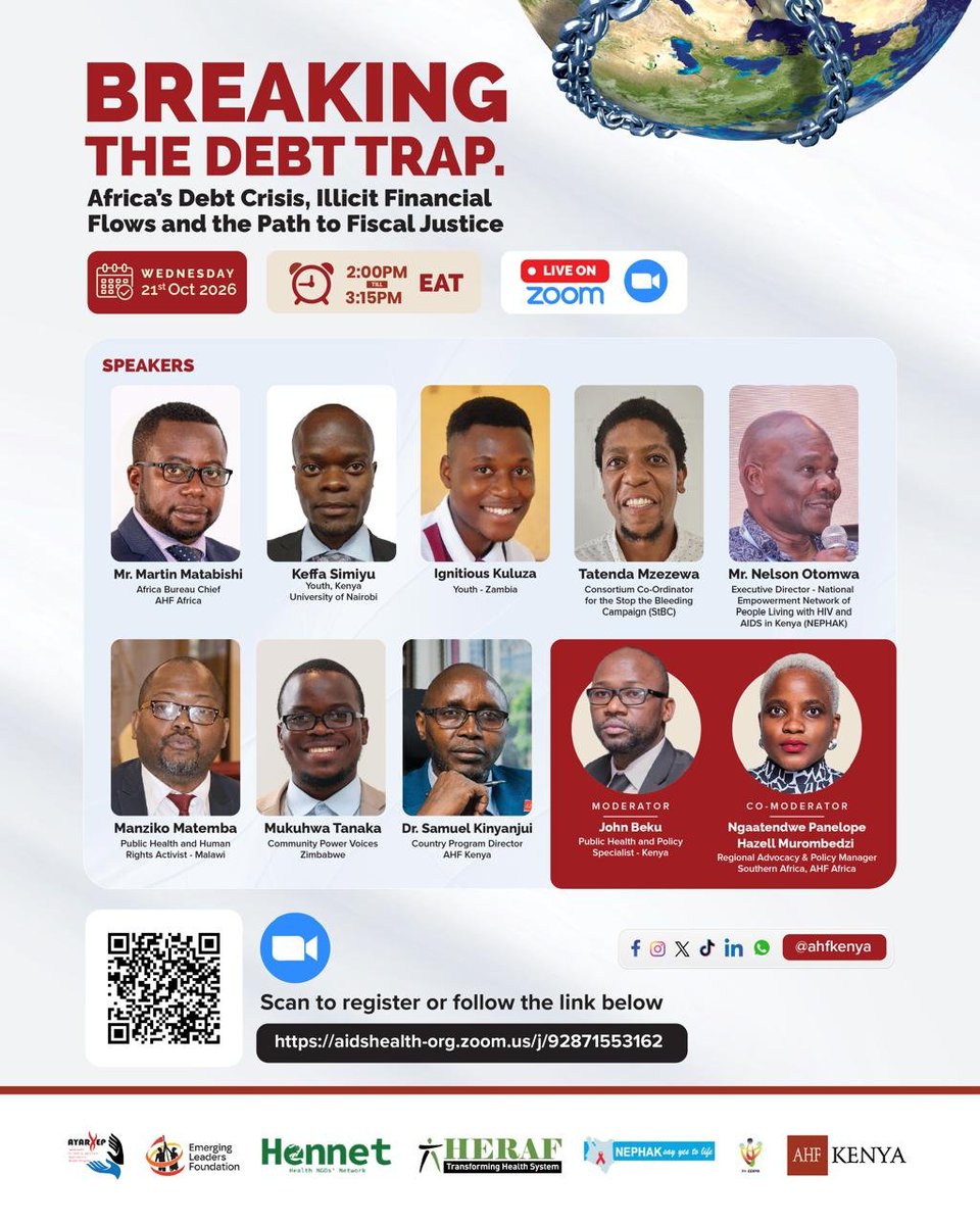 PEAIKenya's tweet photo. Debt justice must include people living with HIV, families facing medical costs and students struggling with education expenses. End The Debt Trap by protecting essential services. #FreedomfromDebt #DebtJusticeNow #DebtburdenIsADeathTrap https://t.co/i0WVGoJLWH