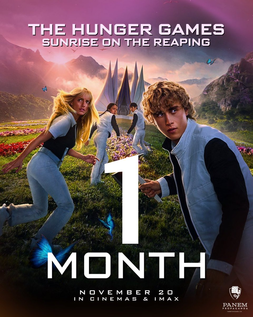 panempropaganda's tweet photo. ‘THE HUNGER GAMES: SUNRISE ON THE REAPING’ releases in ONE MONTH. https://t.co/hRGyNh6xEv