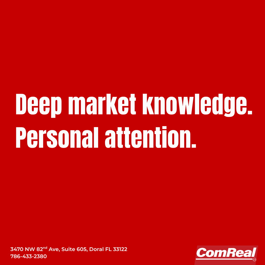EdisonCRE's tweet photo. Understanding South Florida’s industrial real estate market takes local knowledge, experience, and attention to the details that matter to your business.

At ComReal, we pair that expertise with personal attention taking the time to understand your goals, explain your options, and help you make informed decisions.

Let’s talk about your next move.

#ComReal #SouthFloridaRealEstate #IndustrialRealEstate #RETwit