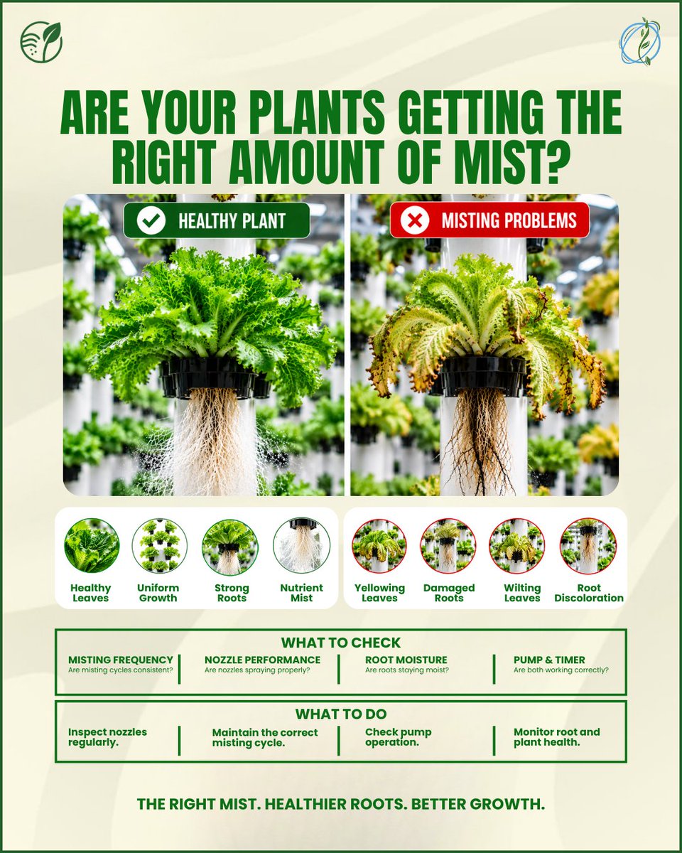 Spurtnova's tweet photo. Healthy roots start with the right mist.
At @spurtnova, Pakistan’s first aeroponic farm, precision misting and smart vertical farming systems support healthier crops and stronger roots.
#SpurtNova #Aeroponics #SmartFarming https://t.co/MZNwSfQHpX