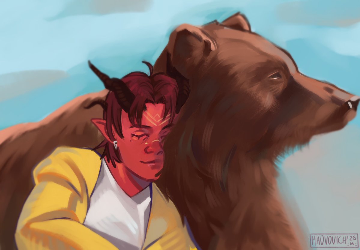 maovovich's tweet photo. My beloved beloved child, Eishet (and Halsin) https://t.co/ZvH2x4ZTuQ