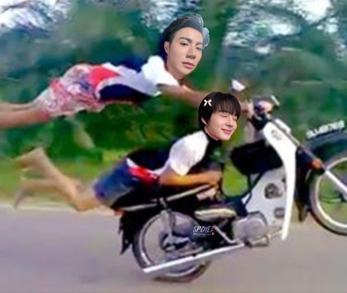 pinkspinelznn94's tweet photo. คิวนี้พี่ช้างแกเซ็ตผมสูงเพราะพายัยน้องไปซิ่งมอไซค์ชมวิวรับลมธรรมชาติปะหน้านี่เอง #.หนุ่มเมืองกรุงมือใหม่หัดแว้น 😎🛵🏍️💨❤️✨

HUG E LHEE Q10
#มนต์รักฮักอีหลีQ10
#ZeeNuNew https://t.co/vXXgldFIiX