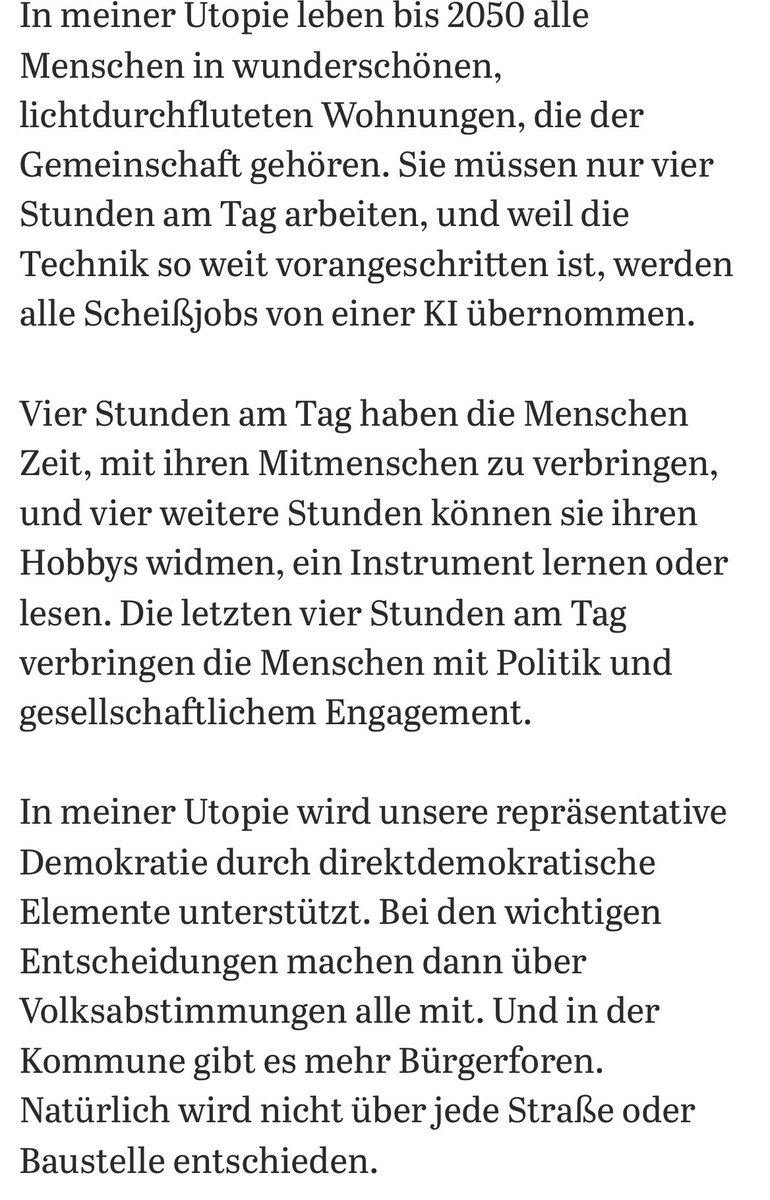schaefer_j's tweet photo. Demokratischer Sozialismus, Mieter bestimmen Miethöhe, 4-Stunden-Tag für Arbeitnehmer, keine Konzerne &amp; Reiche  - so wünscht sich Linken-Chefin @inesschwerdtner 🇩🇪 im Jahr 2050. 

Phänomenal, wie infantil Sozialisten stets mit dem Kopf durch die Wand wollen.

Via @Tagesspiegel https://t.co/Fprux9PLiI