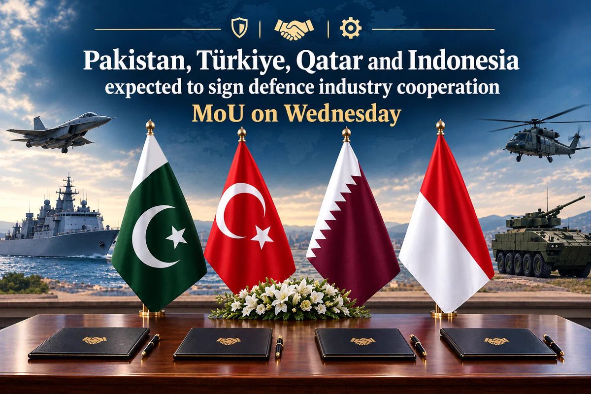 kzupdate_77's tweet photo. 🚨 BIG BREAKING: Pakistan, Türkiye, Qatar &amp; Indonesia to Sign Historic Defence MoU on Wednesday, October 21, 2026! https://t.co/BhEgOnjnqV