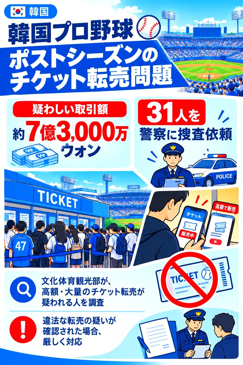 TravelingW4xtf's tweet photo. 韓国プロ野球のダフ屋問題について思うこと
《 野球はファンの愛によって支えられています。高額転売によってファンが被害を受けることがないよう、公正な観戦環境を守るべきだと思います。》 https://t.co/qgBqNKJKvb
