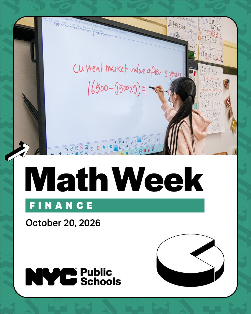 NYCSchools's tweet photo. Saving up for something big? Looking for the best deal?
Let’s talk money! 💰
Learn about finances and find out how math can help you make smart choices every day at https://t.co/z2p6M1ezQy
#MathWeek https://t.co/QBtS1yPUm1