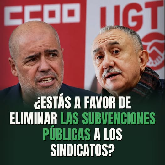 Rober_Alcaz's tweet photo. ¿Estás a favor de eliminar de un plumazo las subvenciones públicas a los sindicatos de los PERROS, VAGOS Y VIVIDORES COMEGAMBAS?
Elige respuesta:
- SÍ, por supuesto.
- Desde luego que SÍ, ¿dónde hay que firmar? https://t.co/LDlGTEqF9Z