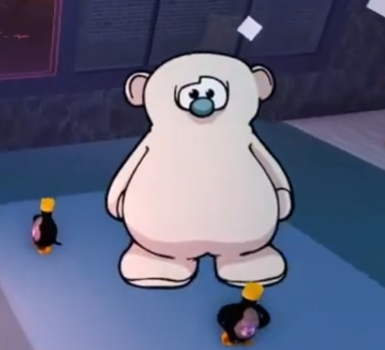 didskengupdate's tweet photo. Did any BEARSTAR game update yesterday, Oct. 19th?
Answer: y (website)

DAILY BEAR FUN FACT #239: For some reason, the Club Bear skin from BEAR (Alpha) used a more detailed version of their idle frame in the now-unobtainable Penguin Potion gear quest from the Brick Bay Zoo map https://t.co/6mgvG5RTSG
