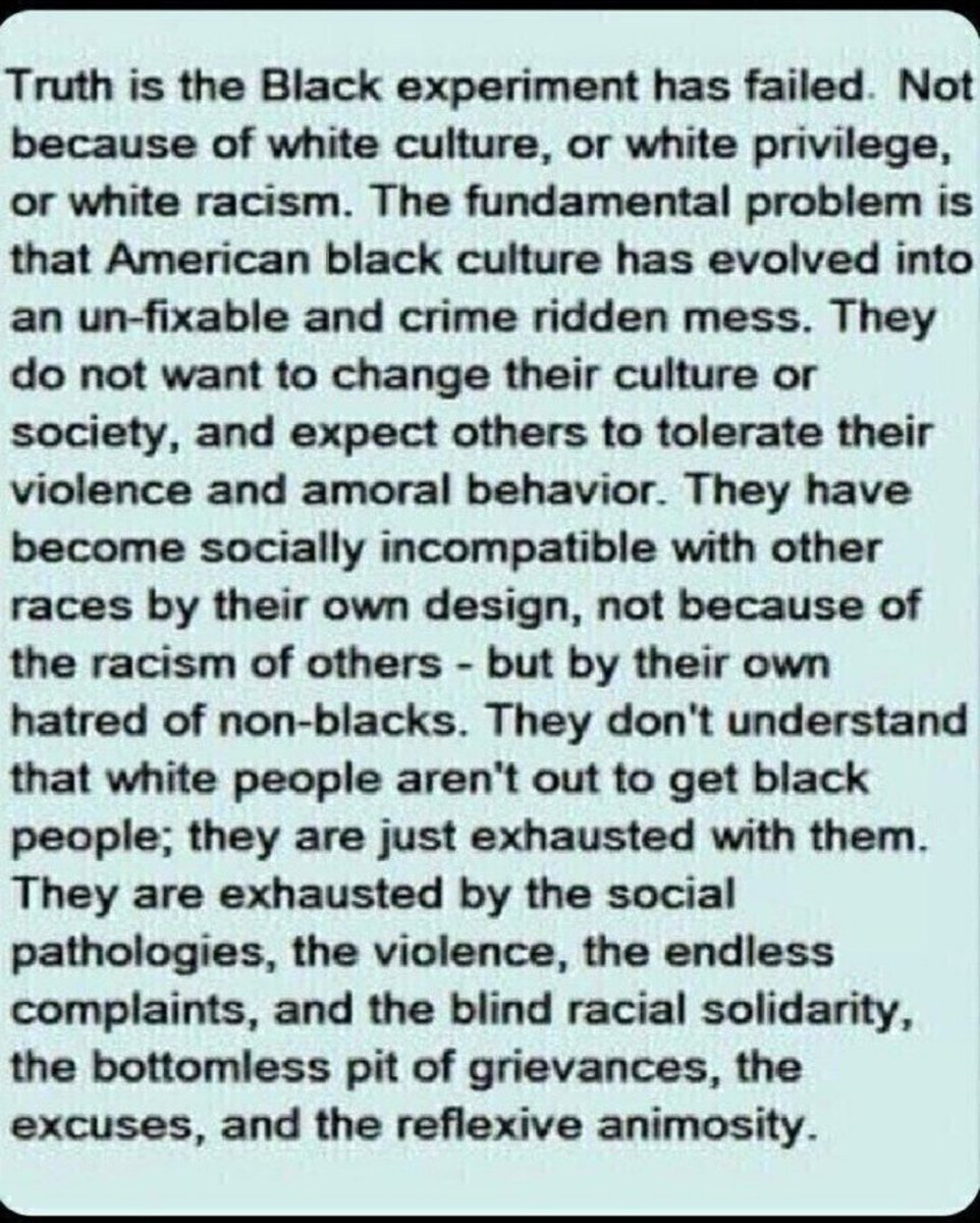 MichaelFar85378's tweet photo. @RealJamesWoods Niggers are sub-human retarded Jew bioweapons https://t.co/GmQDvEwhMp