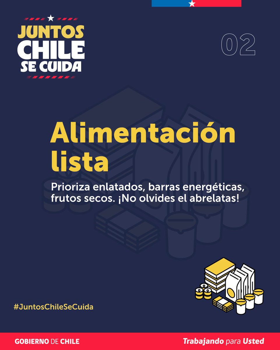 SubEducParv's tweet photo. PREPARA TU KIT DE EMERGENCIA 🎒🚨

📝72 horas de autosuficiencia pueden marcar la diferencia. Revisa lo que debe incluir tu kit y ármalo con tiempo 👆🏼

¡Guárdalo y compártelo con tu familia! 📲

#ChileSePrepara
(🧵1/2) https://t.co/HWjk8WYlI4