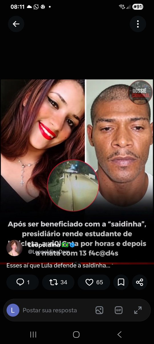 Leoap7951's tweet photo. @MidiaNINJA So essa aqui 
Se nao convencer voce pai de familia ou mãe de familia a nao votar no Lula 

Lula quer saidinha quer esses mostros soltos 

Fora lula ...

É flavio 22 https://t.co/6M3d74DqJk