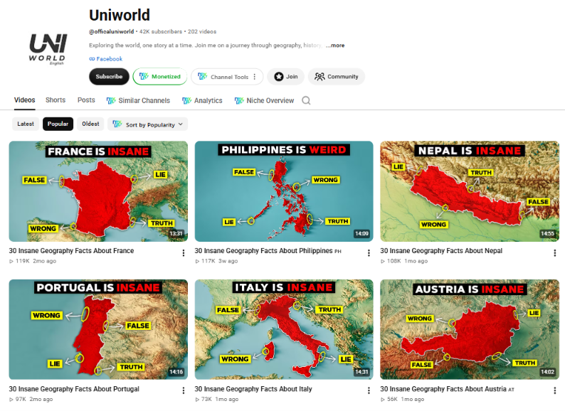 DailyYTNiches's tweet photo. 🤩 63,051,738 TOTAL VIEWS

Shorts outperforming its long-form videos

Their videos often start with “Why” “What” or “What if?”

For long-form:
> They use animated maps, country colors and political figures to explain global conflicts

For shorts:
> Bold labels highlight key events + familiar faces 

Turn history, politics and global conflicts into short, visual stories that keep viewers watching