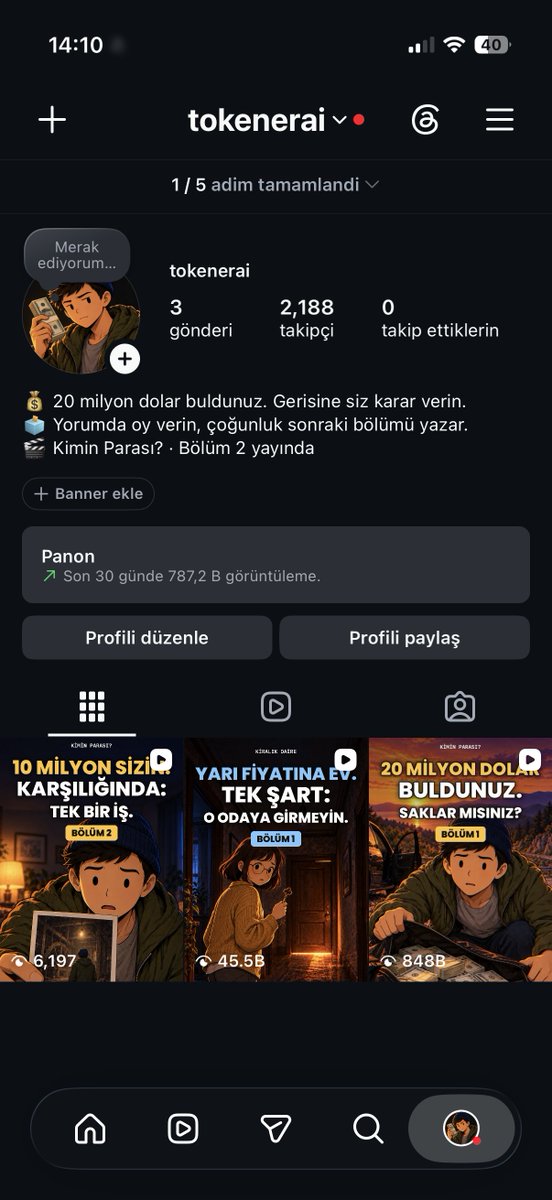 remoteugur's tweet photo. 2 farklı instagram hesabı açtım son günlerde dönen trendleri Türkçeye çevirdim. 2. Hesapta tamamen kopyalamak yerine bazı değişiklikler yaptım. 
Sonuç: 
1. hesap: 2. gününde 2k takipçiyi geçti ilk video 1m izlenmeyi geçmek üzere
2. hesap: Buna çok emek verdim (3d modelleme karakterler vs.) ama sonuçlar fena olmasa da diğerinin çok çok altında kaldı :D 
++