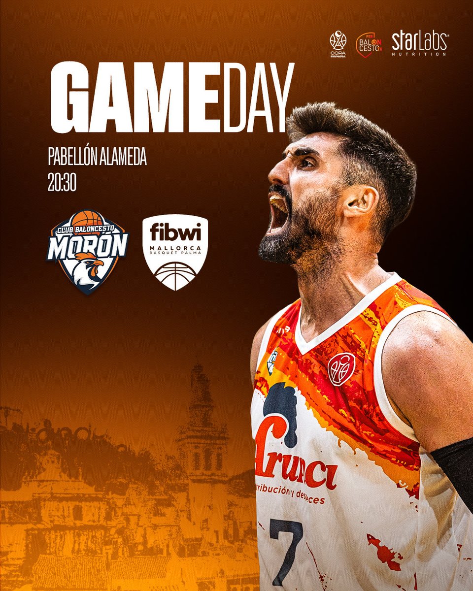 cbmoron's tweet photo. ¡DÍA DE PARTIDO! 🏀🔥

Nos enfrentamos a @fibwimallorcabasquetpalma en la  #CopaEspaña donde buscaremos pasar de ronda. 💪🧡

​📍 Pabellon Alameda
⏰ 20:30 h
📺 En directo en https://t.co/Ki5IKK8ckR (¡Gratis!) https://t.co/l6sMVJW2FK