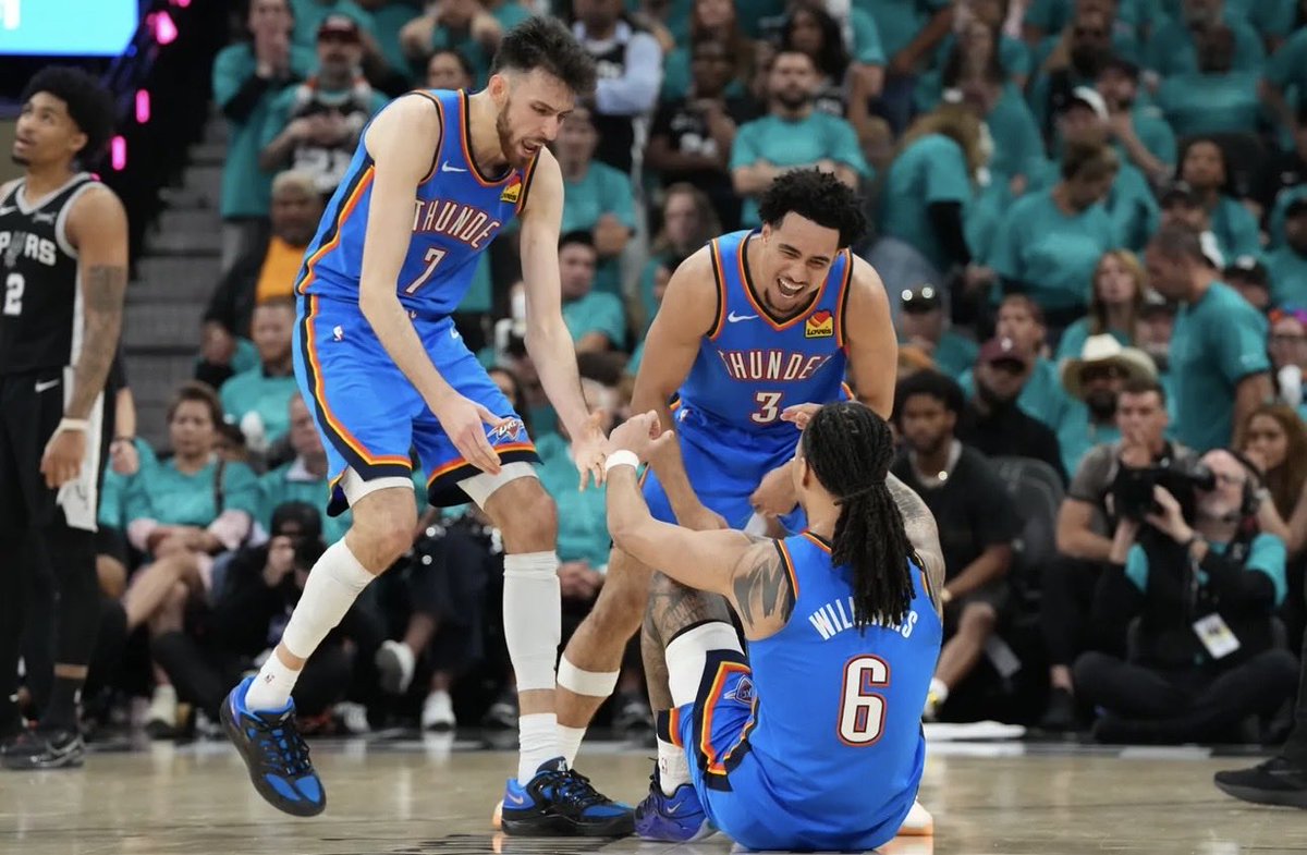 ThunderChats's tweet photo. GOOOOOOOOOOOOOOODMORNING THUNDER FANS

IT IS TUESDAY

IT HAS BEEN A LONG AND EVENTFUL 
OFFSEASON 

FEOM DRAFTING MARA, STIRTZ, AND OWEH 

THE SHAI BUZZ ERA FOR TEAM CANADA

DUB GETTING HIS BODY RIGHT

CHET AND MCCAIN COOKING UP IN OPEN RUNS

AJAY MUSCLE WATCH

AND MOST RECENTLY CASO SIGNING HIS EXTENSION

YES IT HAS BEEN A LONG 142 DAYS SINCE WE LAST GOT TO SEE THE THUNDER PLAY BASKETBALL IN A GAME THAT MATTERS

BUT TODAY THAT CHANGES

TODAY WE FACE THE TEAM THAT PUT US HERE

TODAY WE SPIN THE BLOCK AND GET OUR GET BACK

TODAY WE SHOW THEM THERE ISNT ANYTHING SWET ON THIS SIDE WHEN WE ARE FULL STRENGTH

TODAY WE TAKE OFF THAT BOULDER SIZE CHIP WE HAVE BEEN CARRYING ON OUR SHOULDER SINCE MAY 30TH AND WE CHUCK IT AT THEIR HEADS

TODAY WE GET TO SEE SHAI METHODICALLY CARVE UP THE SPURS ONCE AGAIN AS HE PROVES HE IS THE UNQUESTIONED MVP AND BITW

TODAY WE GET TO SEE DUB SHOW WHY HE WAS SUCH A CRITICAL OMISSION IN WCF AS HE FLIES THROUGH THE PASSING LANES AMD IS A TERROR IN TRANSITION

TODAY WE GET TO SEE CHET CHANNEL ALL THE HATE, NEGATIVITY, AND SLANDER HE HAS HEAR FOR THE LAST 4 AND A HALF MONTHS INTO A BOUNCE BACK FOR THE AGES

TODAY WE GET TO SEE IHART BODY UP WEMBY, DOMINATE THE GLASS, AND PEPPER THE PUSH SHOT

TODAY WE GET TO SEE CASON WALLACE IN HIS NEW STARTING ROLE PUT HIS MONEY WHERE HIS MOUTH IS AND PICK UP WHERE HE LEFT OFF BEING A MENACE ON D AND KNOCKING DOWN SHOTS

TODAY WE GET TO SEE AJAY SHOW WHY HIS PAINT TOUCHES, FINISHING, DEFENSE, AND PLAYMAKING WERE SO MISSED IN THE WCF

TODAY WE GET TO SEE LIGHTNING MCCAIN ELECTRIFY THE OPPOSITION AND SPARK THE TEAM WITH HIS VOLUME 3 POINT SHOOTING

TODAY WE GET TO SEE JWILL PLAYING PHYSICAL D, PLAYMAKING, AND SPACING THE FLOOR WITH HIS BOOOOOOOOM

TODAY WE GET TO SEE KENRICH WILLIAMS IS ALWAYS READY AND WILL ALWAYS BRING THE HUSTLE

TODAY WE GET TO SEE THE ROOKIES BAPTIZED BY FIRE AS BENNY STIRTZ LIGHTS IT UP FROM DEEP AMD AS A SECONDARY CREATOR

AND WE GET TO SEE OUR BEAST BIG ESPANA STAND EYE TO EYE WITH WEMBY AS THE TWO GO TOE TO TOE

TODAY WE SEE THE CULMINATION OF THE OFFSEASON GRIND

TODAY WE SEND A MESSAGE

TODAY WE REMIND THE WORLD WHO TF WE REALLY ARE

TODAY WE GET TO SEE ICONS LACE UP THEIR SHOES AND HEROES PUT ON THEIR CAPES

TODAY WE GIVE THEM OUR ENERGY

TODAY FOR TBE FIRST TIME IN WAY TOO LONG

WE GET TO SEE OKLAHOMA CUTY THUNDER BASKETBALL

SO PLEASE I IMPLORE YOI

SOMEBODY, ANYBODY, AND EVERYBODY 

LET ME AND EVERYONE ELSE IN THE WORLD KNOW

WHAT FREAKING DAY IS ITTTTTTTTT

#ThunderUp