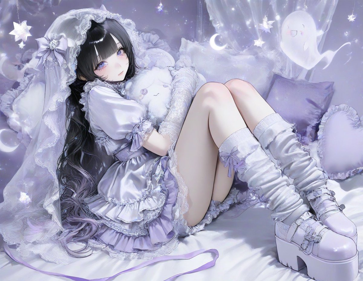 amai15_pp's tweet photo. ୨୧┈┈┈┈┈┈┈┈┈┈┈┈┈┈୨୧

　　　　おばけの眠る時間

୨୧┈┈┈┈┈┈┈┈┈┈┈┈┈┈୨୧
　　ෆ⸒⸒#プロンプト配布
　　　 #あものコーデ帳

ハロウィン来ちゃうね😖😖

✧誰でも使用◎
✧引リツ🆙お願いします🎶
プロンプトはツリーに⇓⇓ https://t.co/unNz5XnKHc