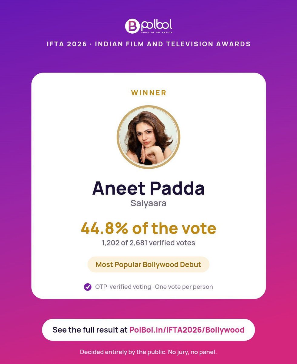 aneetglow's tweet photo. MY IT GIRL WON BOTH IFTA AWARDS 🩷 MOST POPULAR BOLLYWOOD DEBUT AND MOST POPULAR ACTRESS IN A LEAD ROLE 🏆 SO SO PROUD OF YOU, ANEET🫶🏻 https://t.co/QPZTzoeVmY