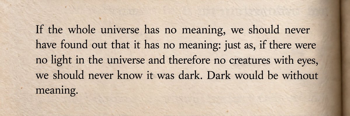 JeremyTate41's tweet photo. As an 18-year-old this passage from C.S. Lewis completely blew up my agnosticism. I remember exactly where I was when I read it for the first time. https://t.co/gQMPcYR7vY