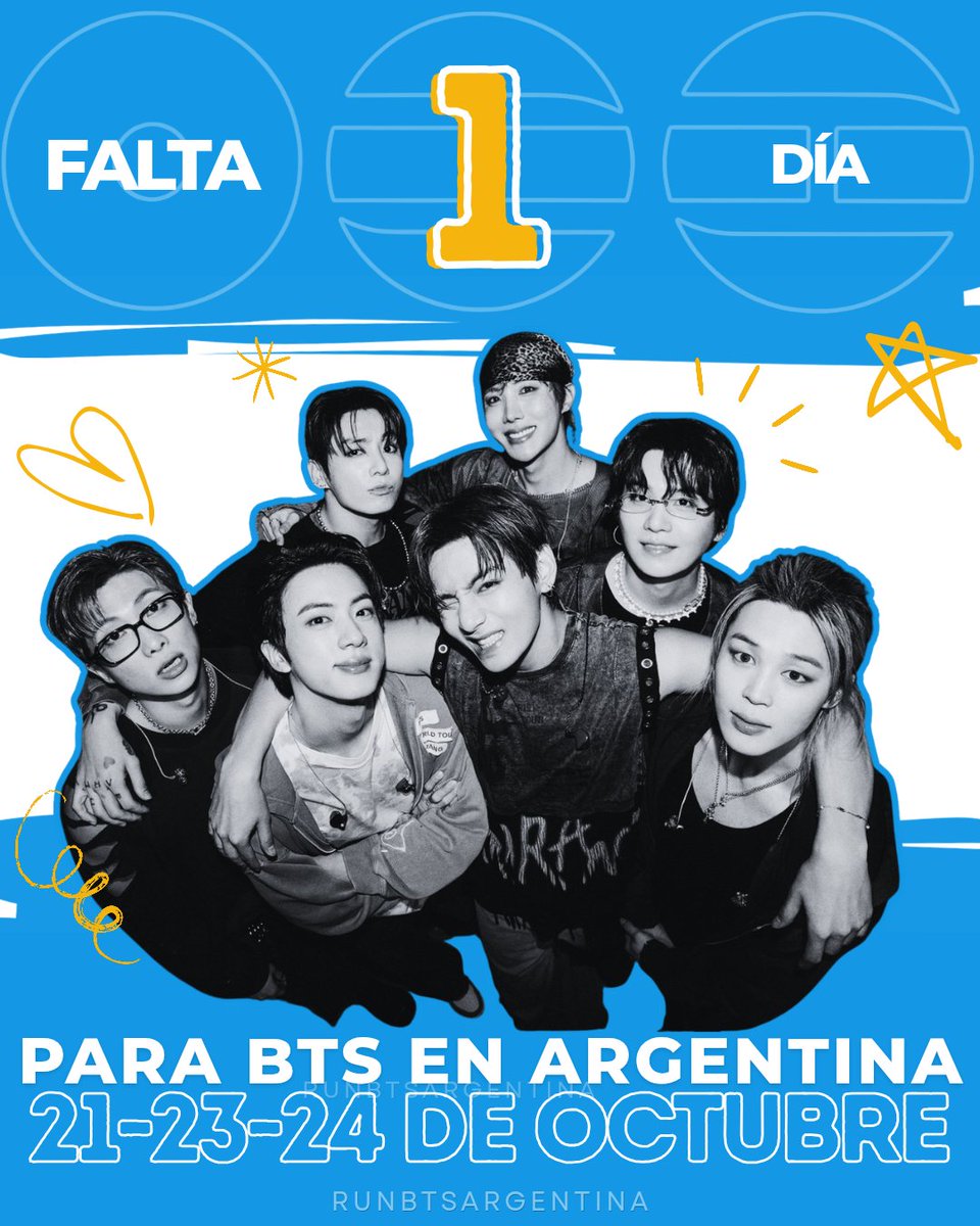 RunBTSArg's tweet photo. ARGMY!!!! Falta solo 1 día para el primer concierto de BTS en Argentina 🇦🇷

QUE EMOCIÓN 😭😭 

1 DIA PARA BTS EN ARGENTINA 
#BTS_WORLDTOUR_ARIRANG_BUENOSAIRES
#BTSEnBuenosAires
#BTSENARGENTINA2026 https://t.co/GwH4eYisiF