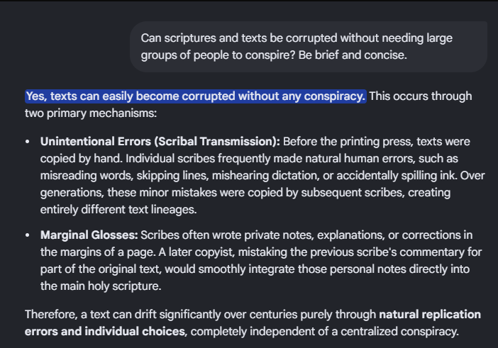 TruthSeeker9781's tweet photo. @ahsardwd @mrrstark0 @Taalibah_2 @grok No, please do some reading about how scriptures and texts can be corrupted WITHOUT needing large groups of people to conspire.

It is an insult because the Prophet is a timeless moral example. If you're saying it's not ok to do that anymore, you are insulting the Prophet. Period. https://t.co/bsOpMdq5RU