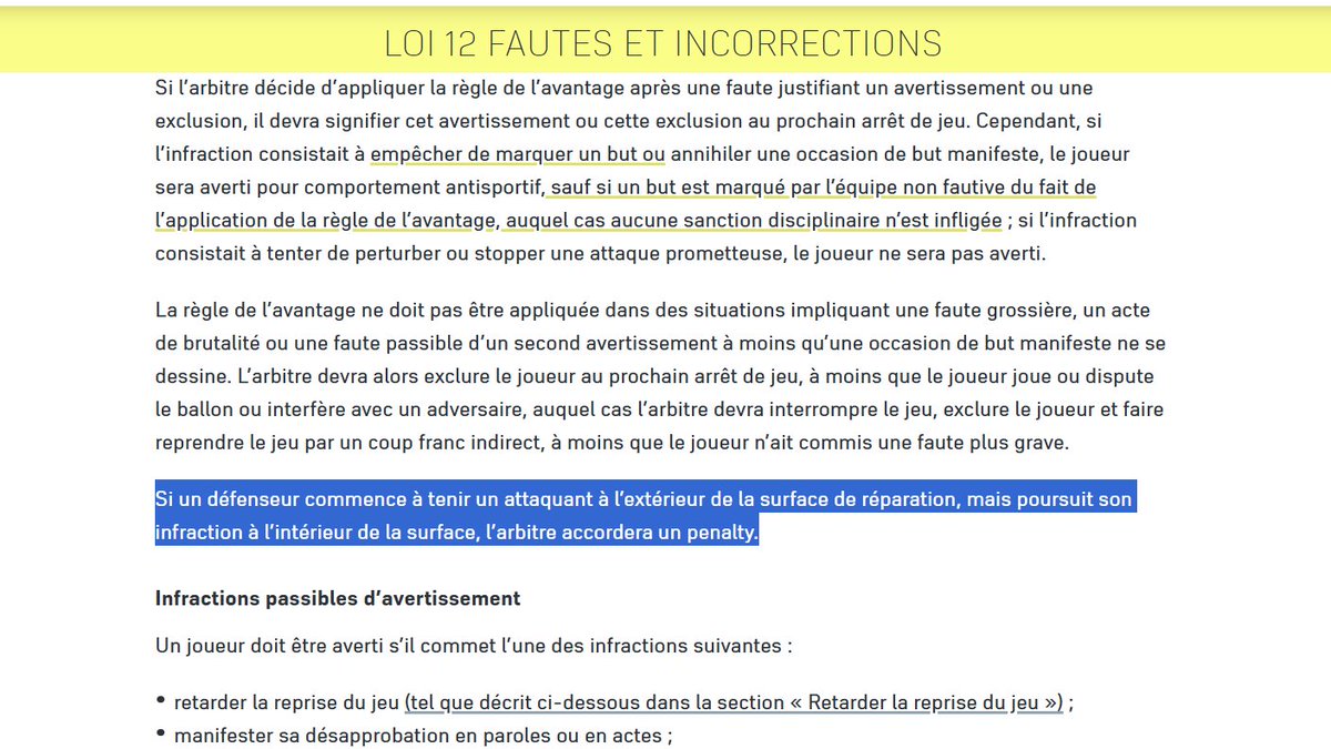 ArbitreVAR's tweet photo. 🗣️ Nos commentateurs ne connaissent pas les règles, épisode 72...

Dans les lois du jeu, la loi 12 explique : "Si un défenseur commence à tenir un attaquant à l’extérieur de la surface de réparation, mais poursuit son infraction à l’intérieur de la surface, l’arbitre accordera un penalty."

@ParisFC @staderennais
