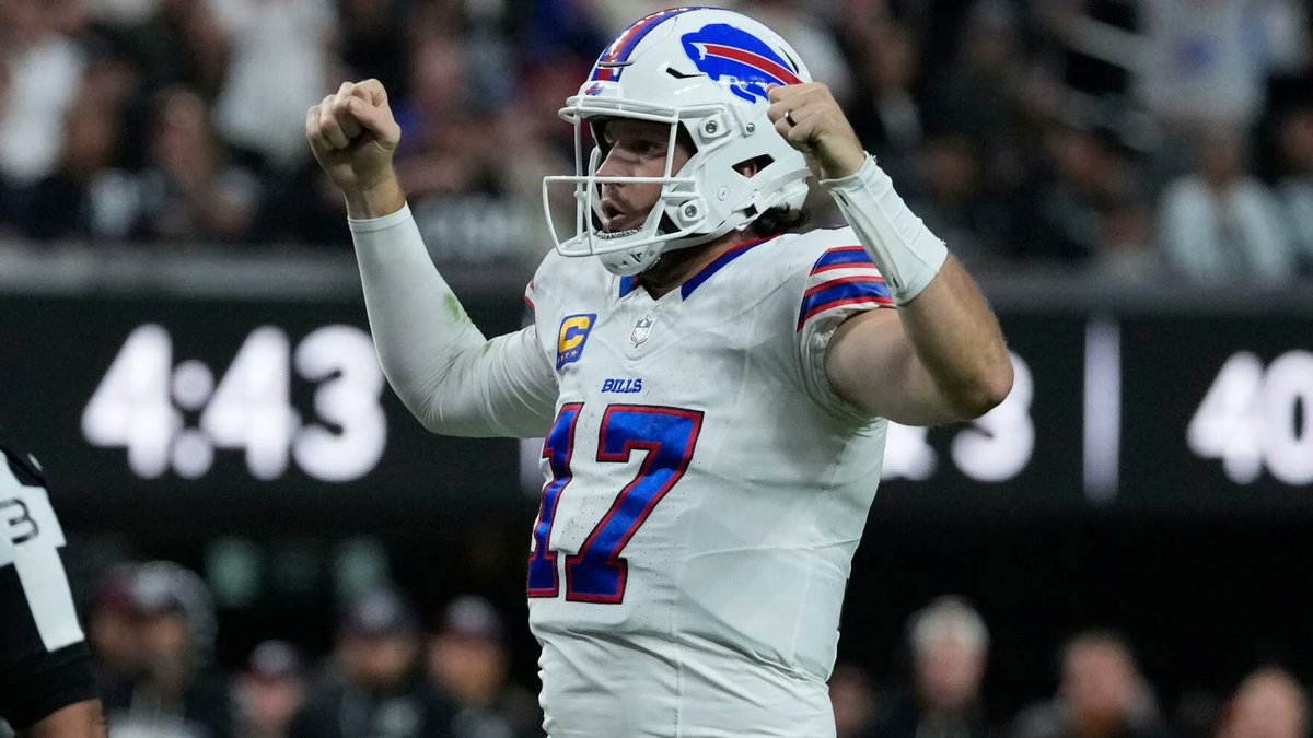 NFL_Stats's tweet photo. Most rushing TDs through 6 weeks:

Josh Allen - 6
Derrick Henry - 7
Christian McCaffrey - 7
Jonathan Taylor - 7
Javonte Williams - 7
Jahmyr Gibbs - 7 https://t.co/X0k0MbFJo4
