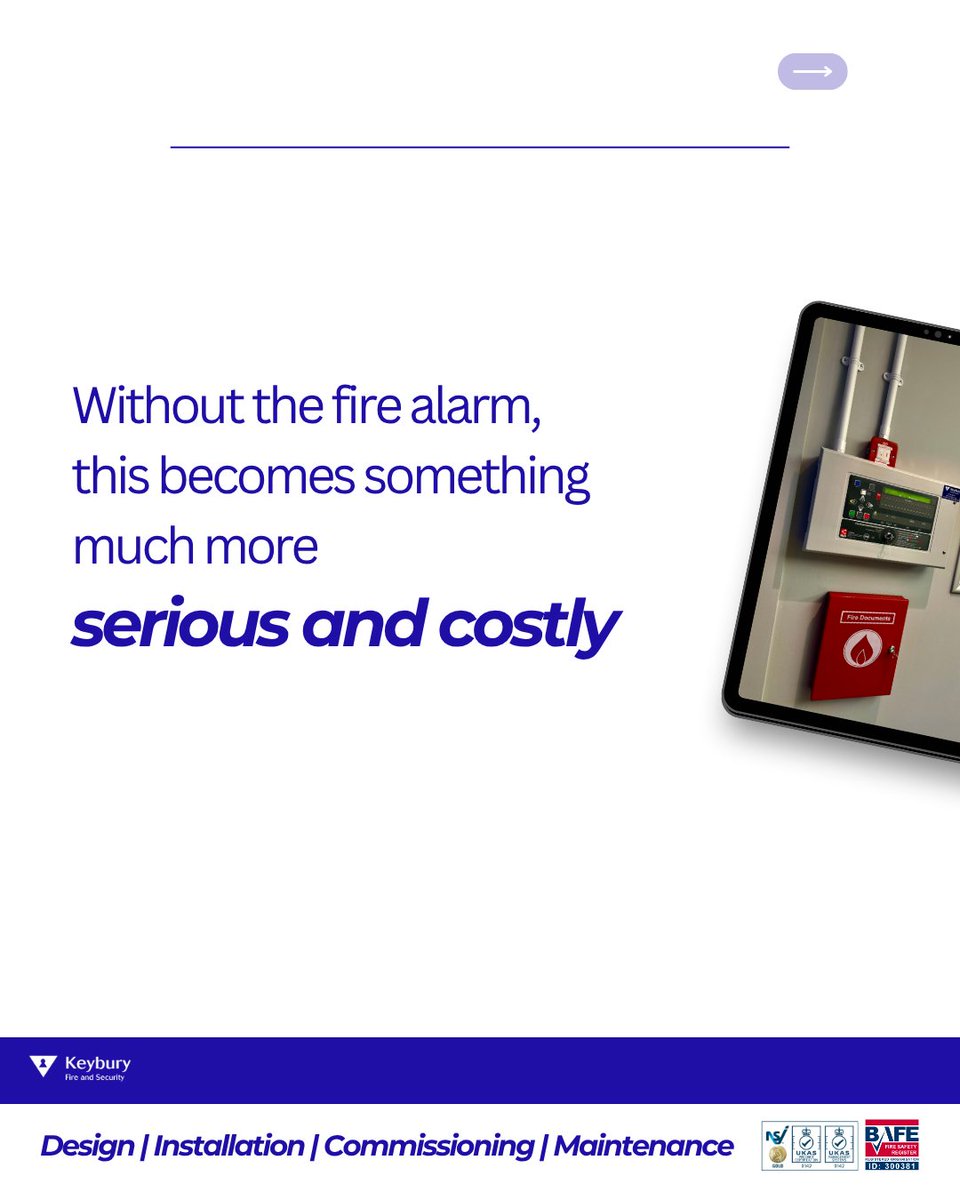 KeyburyFS's tweet photo. If the fire alarm goes off &amp; you have to evacuate
You might lose sales or have to offer some refunds
But without the fire alarm it becomes much more serious
https://t.co/DxAXMkYmlK
#FireAlarm #Smoke #Evacuation
#Hospitality #Retail #Heritage
#BusinessProtection #BusinessServices https://t.co/H9i29jKgsG
