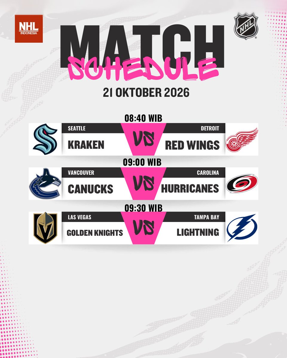 NHL_Indonesia's tweet photo. 11 match untuk hari Rabu yang katanya seru itu! Ada tim favoritmu yang besok main tidak?

#NHL #NHL_Indonesia https://t.co/H9qpyChXnS