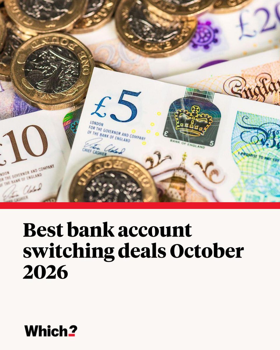 WhichMoney's tweet photo. We round up the best deals for getting a cash bonus or other perks, with up to £300 available https://t.co/zVG12lByJw