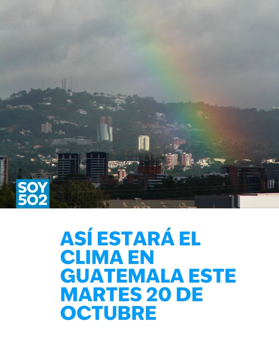 Así estará el clima para este martes 20 de octubre