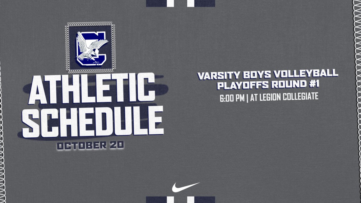 BlueEagleAD's tweet photo. Good luck to our varsity boys volleyball team as they head to Legion Collegiate tonight for round 1 of the AAAA playoffs!!🏐 #CloverAthletics #WeAreClover #TheCloverWay #BlueEagleNation https://t.co/SXo7D9A16A