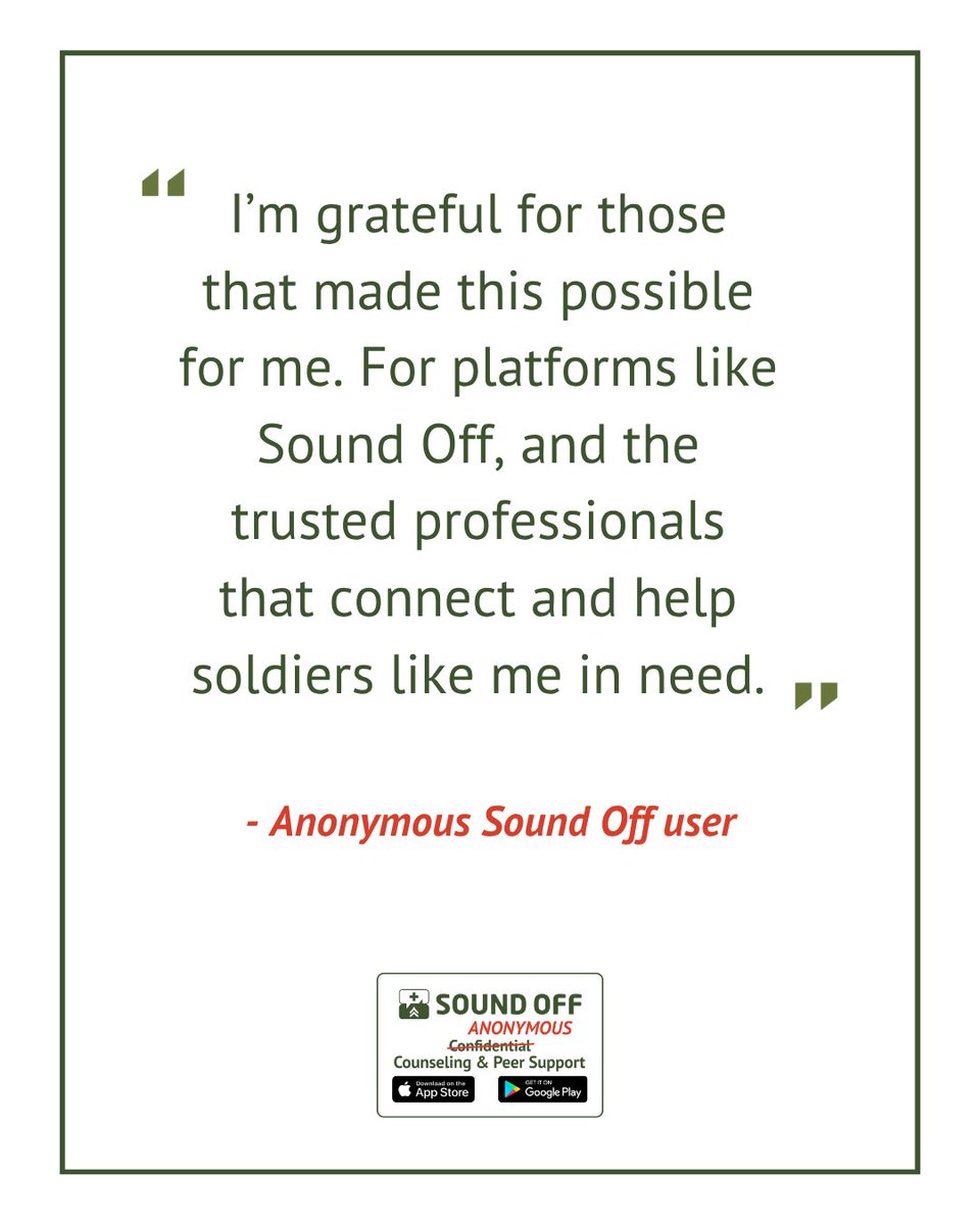 SoundOff's tweet photo. Behind every soldier who finds their way back is a team that refused to let them go it alone. https://t.co/dXsAk1ALsD