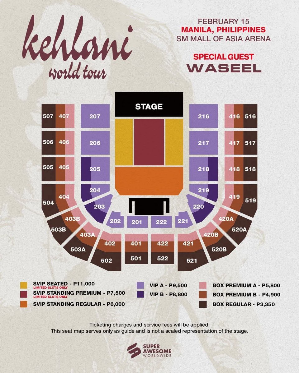 buzzsetter_'s tweet photo. Manila, get ready for Kehlani! ✨ The multi-award-winning artist is bringing her world tour to the SM Mall of Asia Arena on February 15, 2027!

🎟️ Artist Presale: October 21 at 10 AM
🎟️ General On-Sale: October 24 at 10 AM
via Ticketmaster

A VIP Meet and Greet add-on will be announced soon! Only SVIP and VIP ticket holders will be eligible to purchase it, with limited slots available.

SVIP ticket holders will also enjoy early access to the venue and merchandise.

Tickets will be available through https://t.co/jMIYbOrEzY, the SM MOA Arena Ticketing Office and the SM Seaside Arena Ticketing Office.

#SuperAwesomeWorldwide #SuperAwesomeConcerts #SuperAwesome2027
