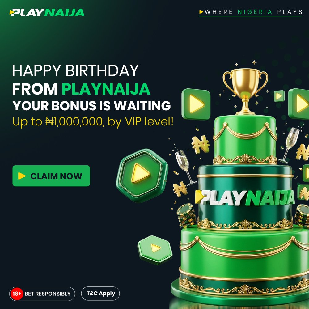 PlayNaijaNG's tweet photo. It’s your birthday?

Celebrate with a special Birthday Bonus from PlayNaija!

More reasons to smile, more ways to Play Your Way!

Register here: https://t.co/hfGZ9d4Bjt

#PlayNaija #BirthdayBonus #PlayYourWay https://t.co/rsYAcu6ycr