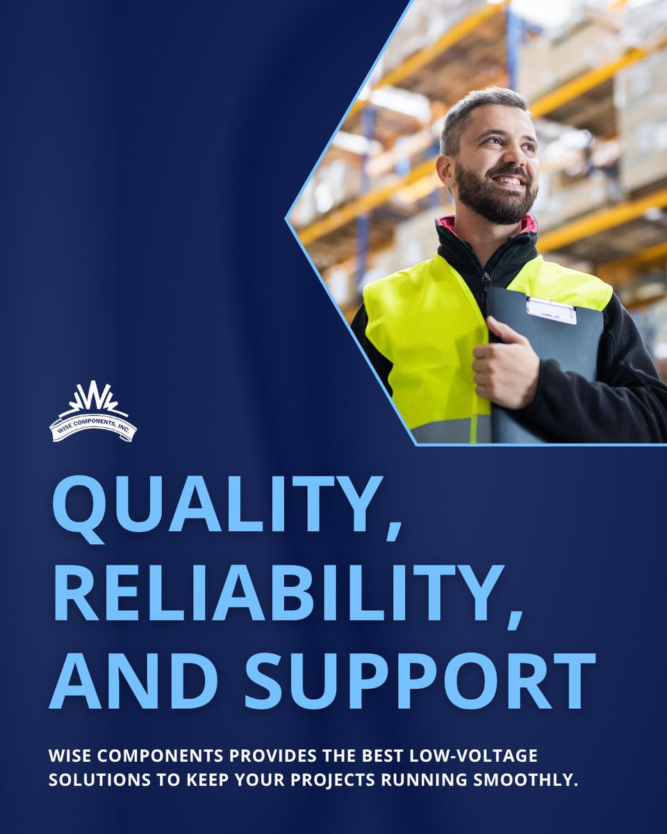 WiseComponents's tweet photo. Why Choose Wise Components? 🏆

Quality, reliability, and support. Wise Components provides the best low-voltage solutions to keep your projects running smoothly. 

#WiseChoice #ContractorCommunity #WiseComponents https://t.co/dwdzVcz8Ds