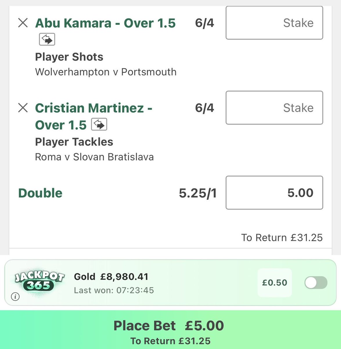 ThinkProfitBets's tweet photo. Wolves vs Portsmouth

Roma vs Slovan Bratislava

Abu Kamara Shots: 
2, 1, 3, 0, 2, 3, 3, 1, 3, 1, 1, 3

Over 0.5 in 11/12 ✅
Over 1.5 in 7/12 ✅

Cristian Martinez tackles:
0, 1, 0, 2, 5, 2, 3, 2, 1, 4, 2

Over 0.5 in 9/11✅
Over 1.5 in 7/11 ✅

@StatsHubCom 🤝

❤️if you’re on!❤️ https://t.co/LHZSBi1PNf