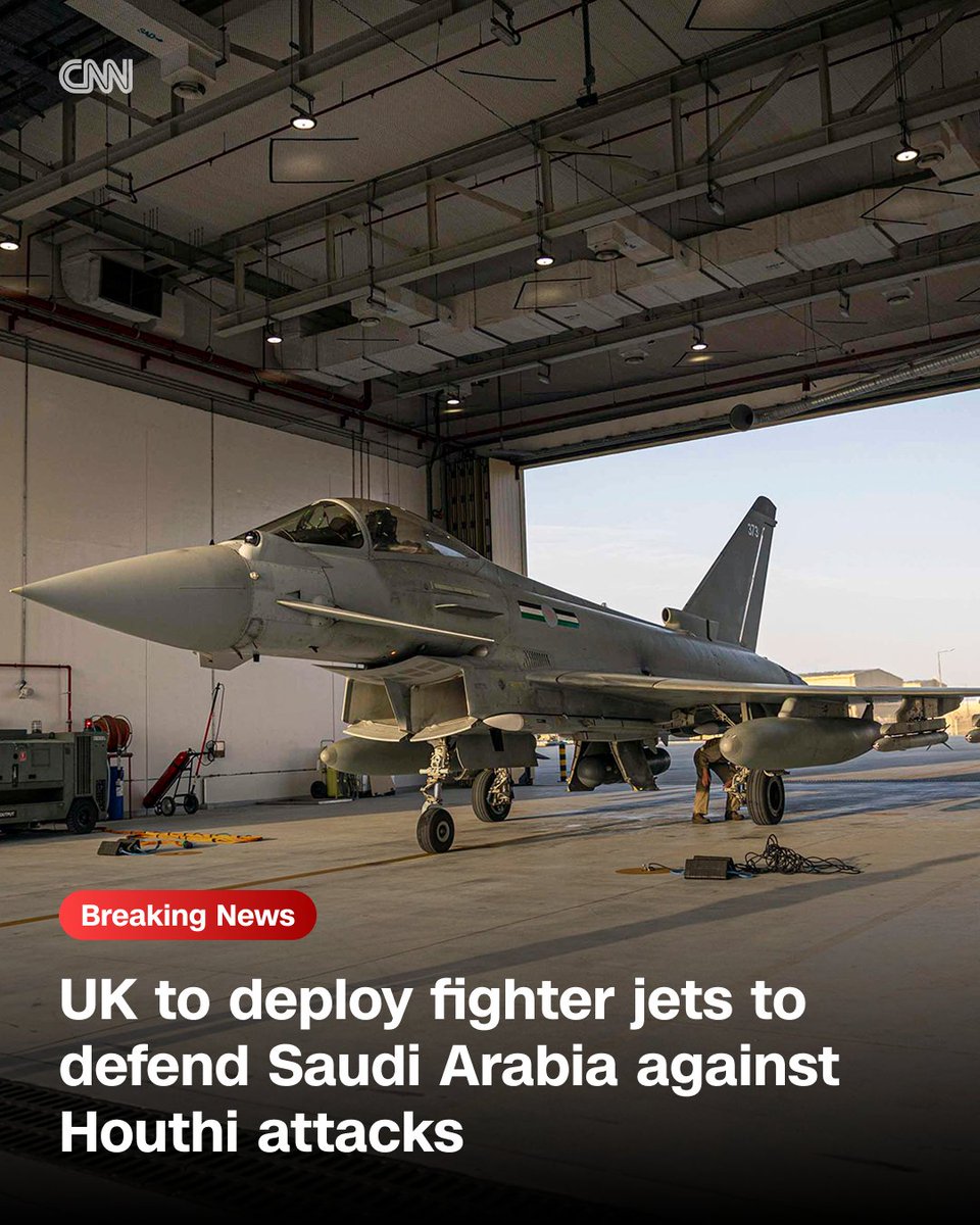 cnni's tweet photo. UK says it will deploy fighter jets to defend Saudi Arabia against Houthi attacks in Yemen. https://t.co/cR2mxoYeQN https://t.co/HQ6iflzJvX