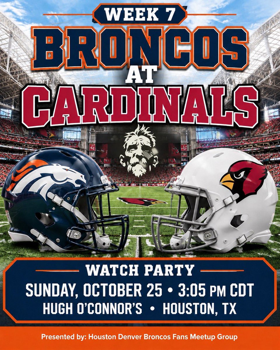 HOUBroncosFans's tweet photo. #Sunday OCT 25th
#DENvsARI
Sunday Football
kickoff 3:05PM CDT🏈
Game Watch Party
w/@HOUBroncosFans
#HughOconnors @hugh_bar
Marq*E Entertainment Center
7620 Katy Fwy (I10 & 610)
#HoustonTX 77024
#DenverBroncos #Broncos #HDBF #Houston #BroncosBar #BroncosCountry https://t.co/oLldXilrcs