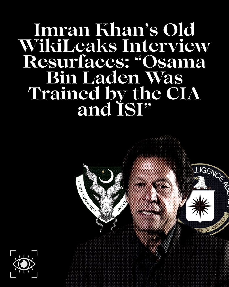 eyeonpakistan_'s tweet photo. An old interview of Imran Khan with WikiLeaks founder Julian Assange is circulating on social media again.

In the interview, Khan claimed that Osama bin Laden was trained by the CIA and ISI, while Al-Qaeda was trained by Pakistan’s military and financed by the CIA.

The interview has reignited debate over Pakistan’s role in the Afghan jihad and the history of US-Pakistan intelligence cooperation.