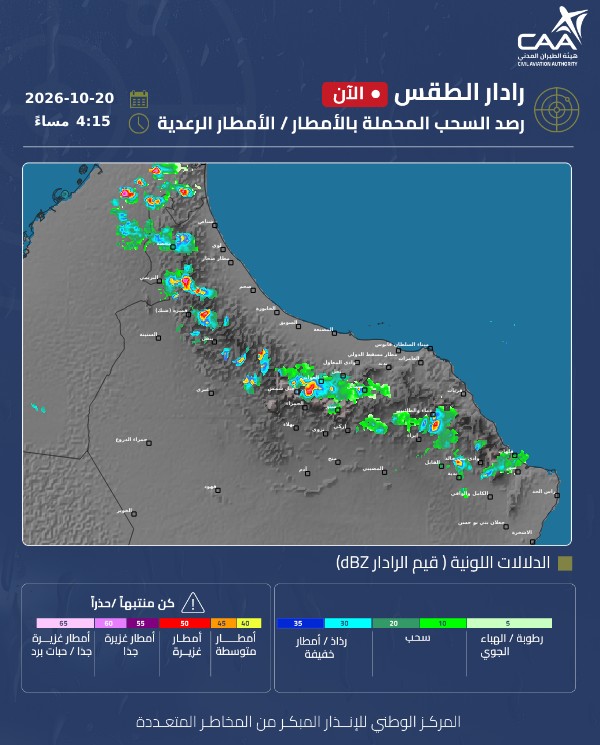 توضح صور الأقمار الإصطناعية و رادار الطقس إلى استمرار هطول أمطار متفاوتة الغزارة مصحوبة بر…