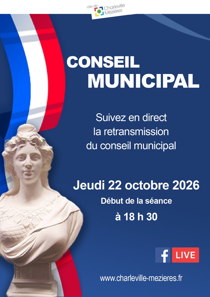 VilledeCMz's tweet photo. 📅 Rendez-vous jeudi à 18 h 30 sur notre page Facebook ou sur notre site internet https://t.co/3N3hgKWU7l pour suivre en direct la retransmission du conseil municipal de la @VilledeCMz 
📃 Ordre du jour 👉 https://t.co/CgD4COnM6E https://t.co/juoXsbFZyw