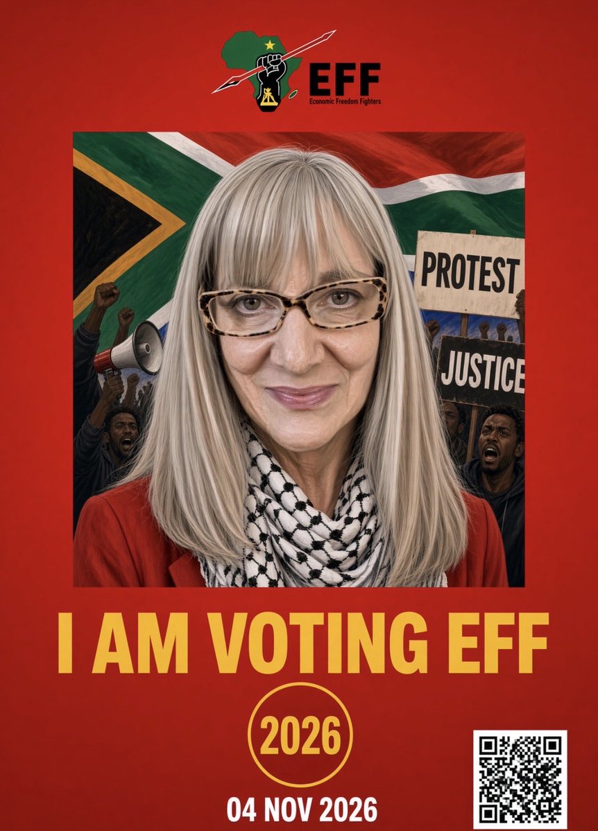 kimheller3's tweet photo. Despite leaving the EFF in 2016 I have never lost faith in this political party, its leadership or wonderful revolutionary fighters. Last election I split my votes between EFF and PAC - for this election I am voting revolutionary red and for the amazing mayoral candidate @drtlaleng 

There are other excellent candidates and some good parties - I wish you the best for the upcoming elections 

#VoteEFF2026