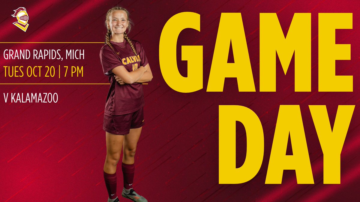 CalvinKnights's tweet photo. It's Game Day for @CalvinWSoccer as the Knights host Kalamaoo in a key conference contest at 7 p.m. at Calvin Soccer Stadium! #GoCalvin https://t.co/mES7GiK5Rz